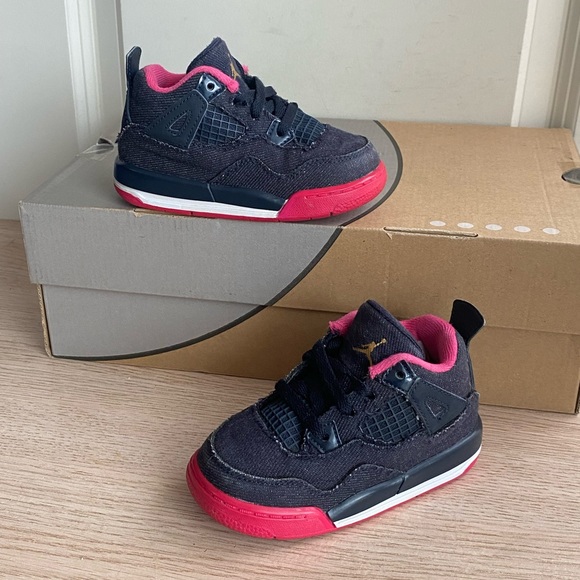Nike Air Jordan Retro Obsidian/Denim Pink Toddler Sneakers SZ C